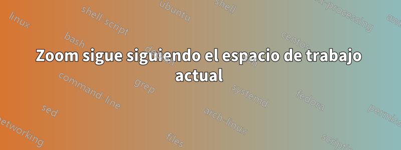 Zoom sigue siguiendo el espacio de trabajo actual