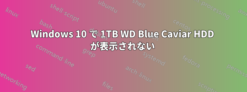Windows 10 で 1TB WD Blue Caviar HDD が表示されない