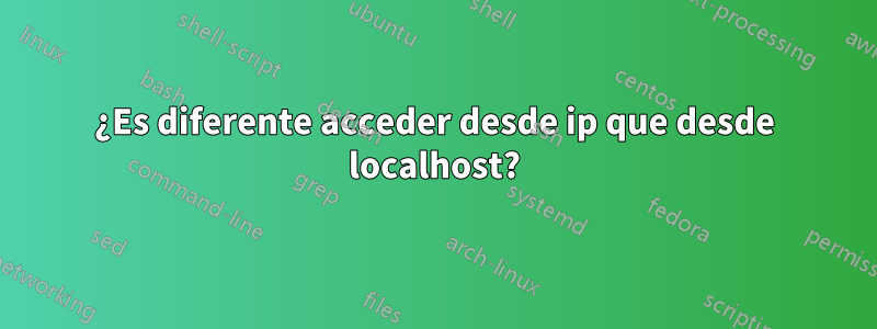 ¿Es diferente acceder desde ip que desde localhost?