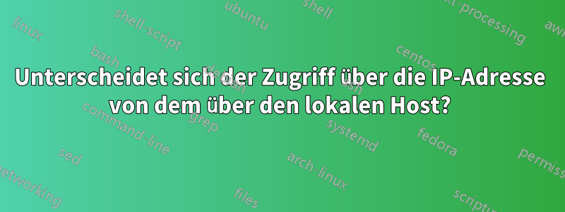 Unterscheidet sich der Zugriff über die IP-Adresse von dem über den lokalen Host?