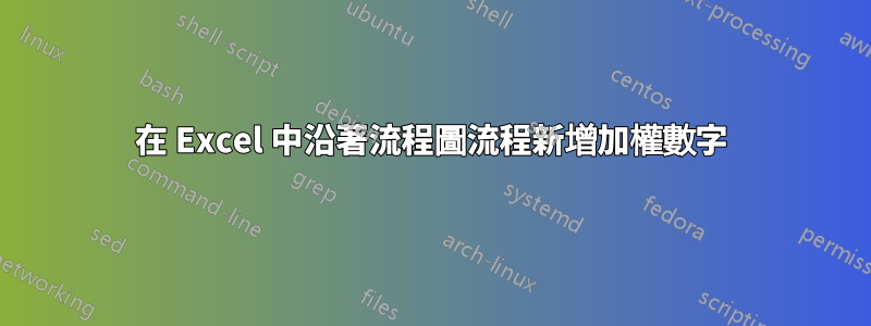 在 Excel 中沿著流程圖流程新增加權數字