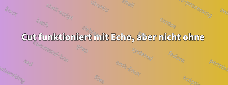 Cut funktioniert mit Echo, aber nicht ohne