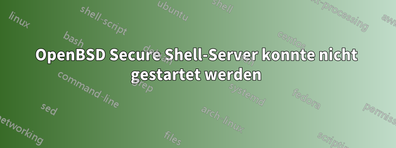 OpenBSD Secure Shell-Server konnte nicht gestartet werden