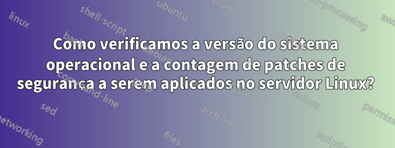 Como verificamos a versão do sistema operacional e a contagem de patches de segurança a serem aplicados no servidor Linux?