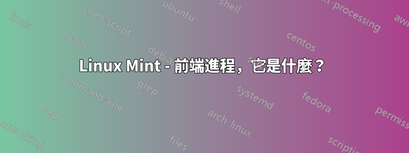 Linux Mint - 前端進程，它是什麼？