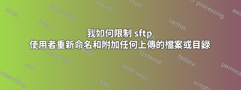 我如何限制 sftp 使用者重新命名和附加任何上傳的檔案或目錄