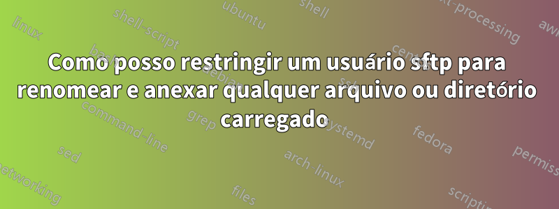 Como posso restringir um usuário sftp para renomear e anexar qualquer arquivo ou diretório carregado 