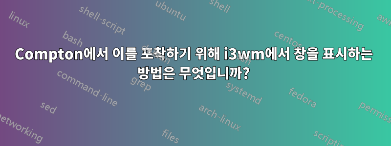 Compton에서 이를 포착하기 위해 i3wm에서 창을 표시하는 방법은 무엇입니까?