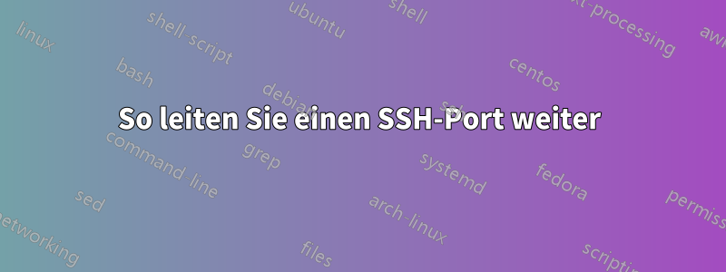 So leiten Sie einen SSH-Port weiter