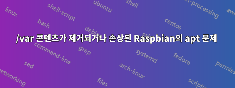 /var 콘텐츠가 제거되거나 손상된 Raspbian의 apt 문제