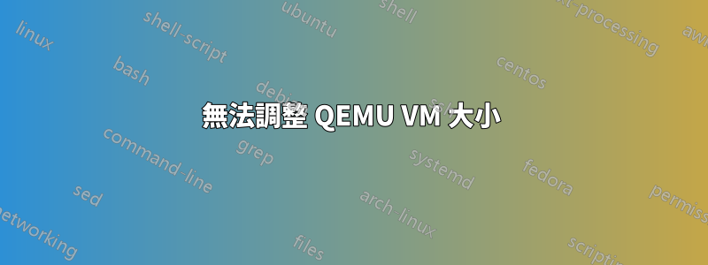 無法調整 QEMU VM 大小