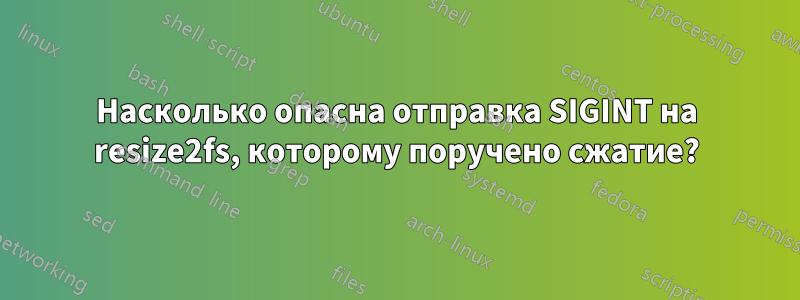 Насколько опасна отправка SIGINT на resize2fs, которому поручено сжатие?