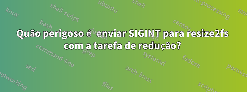 Quão perigoso é enviar SIGINT para resize2fs com a tarefa de redução?