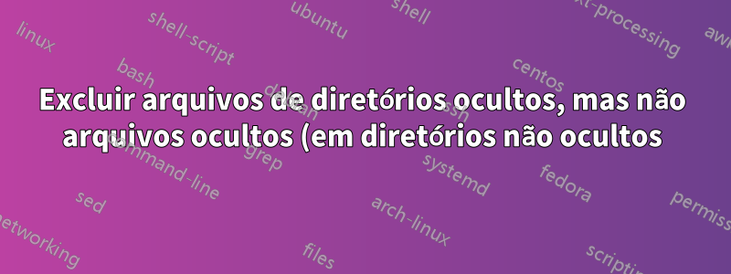 Excluir arquivos de diretórios ocultos, mas não arquivos ocultos (em diretórios não ocultos) dos resultados da localização