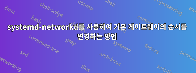 systemd-networkd를 사용하여 기본 게이트웨이의 순서를 변경하는 방법