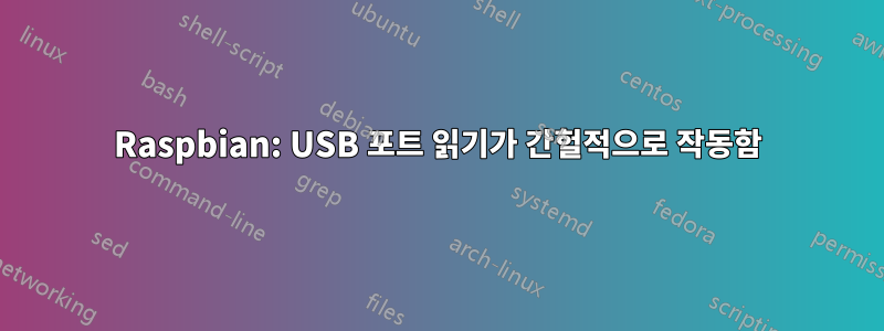 Raspbian: USB 포트 읽기가 간헐적으로 작동함