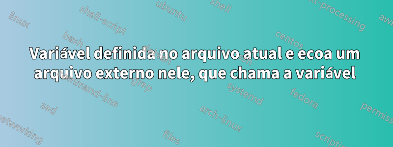 Variável definida no arquivo atual e ecoa um arquivo externo nele, que chama a variável