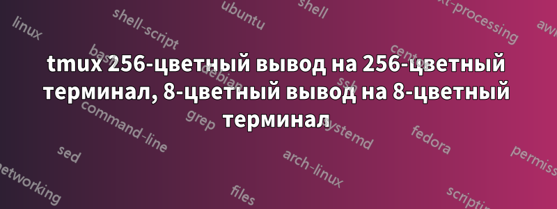 tmux 256-цветный вывод на 256-цветный терминал, 8-цветный вывод на 8-цветный терминал