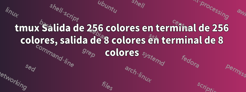 tmux Salida de 256 colores en terminal de 256 colores, salida de 8 colores en terminal de 8 colores