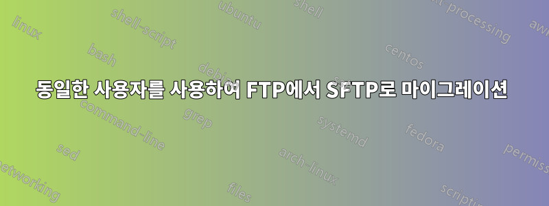 동일한 사용자를 사용하여 FTP에서 SFTP로 마이그레이션