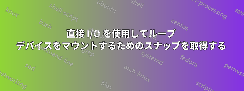 直接 I/O を使用してループ デバイスをマウントするためのスナップを取得する