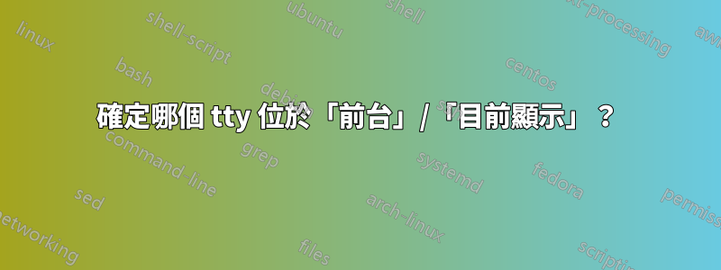 確定哪個 tty 位於「前台」/「目前顯示」？