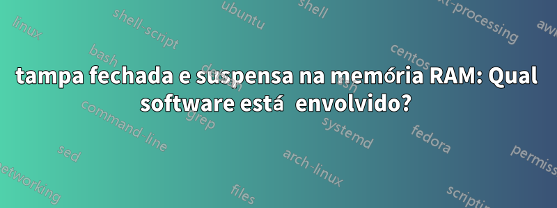 tampa fechada e suspensa na memória RAM: Qual software está envolvido?