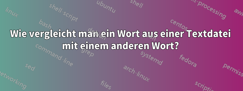 Wie vergleicht man ein Wort aus einer Textdatei mit einem anderen Wort?