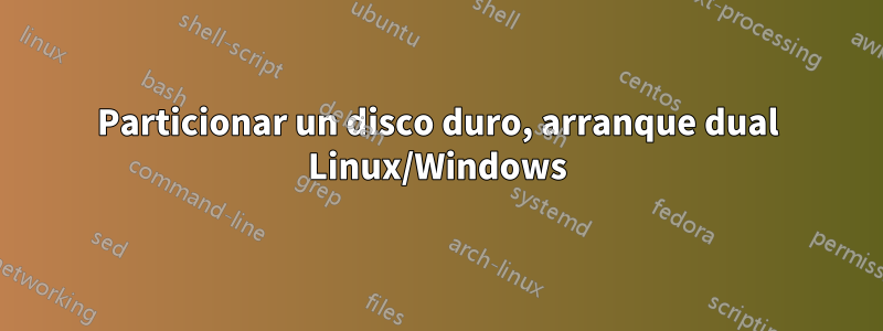 Particionar un disco duro, arranque dual Linux/Windows