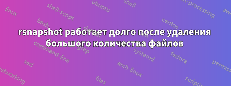 rsnapshot работает долго после удаления большого количества файлов