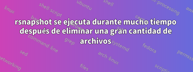 rsnapshot se ejecuta durante mucho tiempo después de eliminar una gran cantidad de archivos