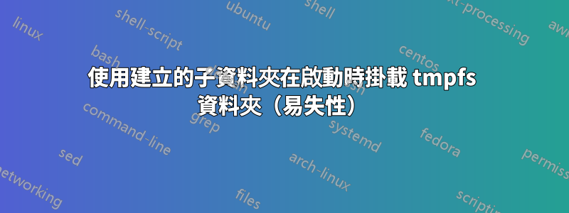 使用建立的子資料夾在啟動時掛載 tmpfs 資料夾（易失性）