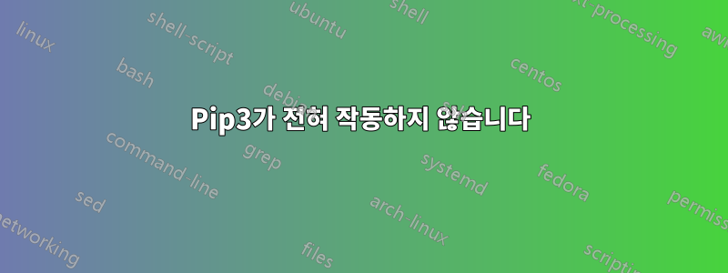 Pip3가 전혀 작동하지 않습니다