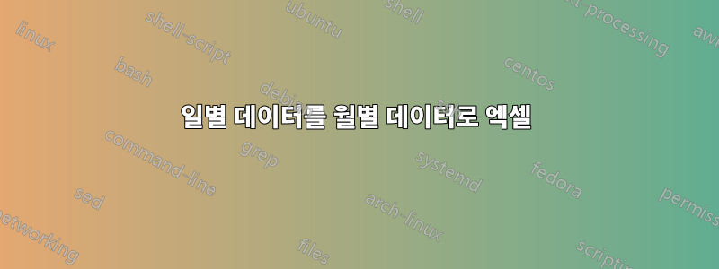 일별 데이터를 월별 데이터로 엑셀