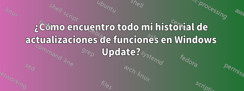 ¿Cómo encuentro todo mi historial de actualizaciones de funciones en Windows Update?