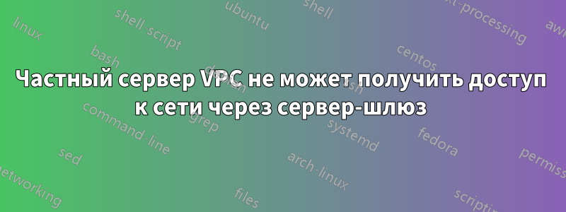 Частный сервер VPC не может получить доступ к сети через сервер-шлюз