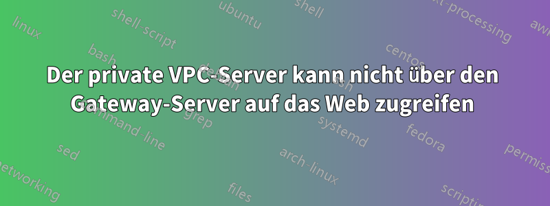 Der private VPC-Server kann nicht über den Gateway-Server auf das Web zugreifen