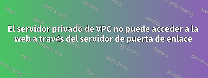 El servidor privado de VPC no puede acceder a la web a través del servidor de puerta de enlace