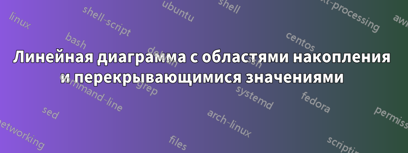 Линейная диаграмма с областями накопления и перекрывающимися значениями