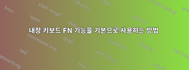 내장 키보드 FN 기능을 기본으로 사용하는 방법