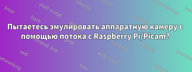 Пытаетесь эмулировать аппаратную камеру с помощью потока с Raspberry Pi/Picam?