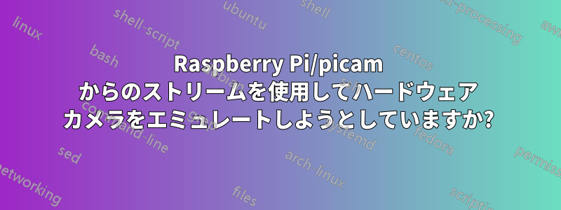 Raspberry Pi/picam からのストリームを使用してハードウェア カメラをエミュレートしようとしていますか?