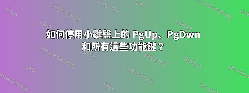 如何停用小鍵盤上的 PgUp、PgDwn 和所有這些功能鍵？