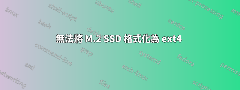 無法將 M.2 SSD 格式化為 ext4