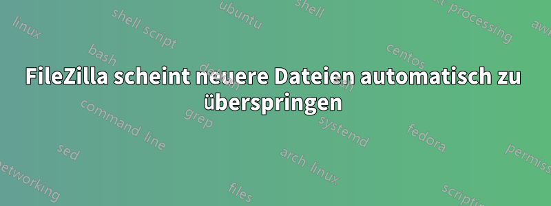 FileZilla scheint neuere Dateien automatisch zu überspringen