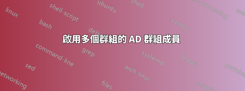 啟用多個群組的 AD 群組成員