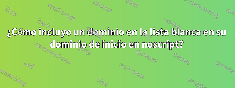 ¿Cómo incluyo un dominio en la lista blanca en su dominio de inicio en noscript?