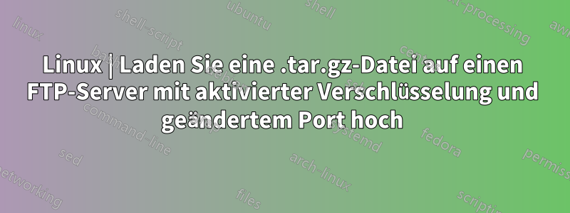 Linux | Laden Sie eine .tar.gz-Datei auf einen FTP-Server mit aktivierter Verschlüsselung und geändertem Port hoch