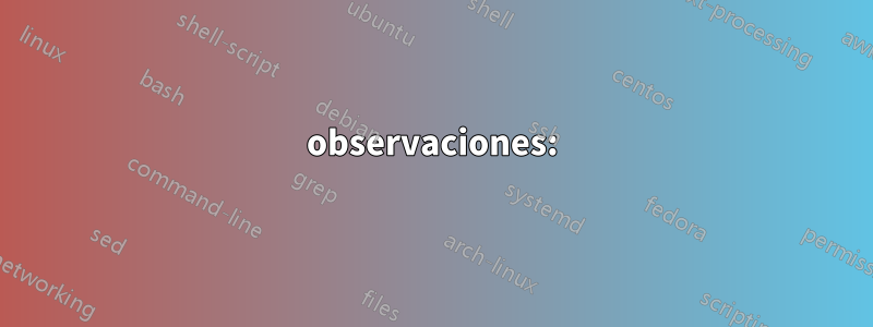 observaciones: