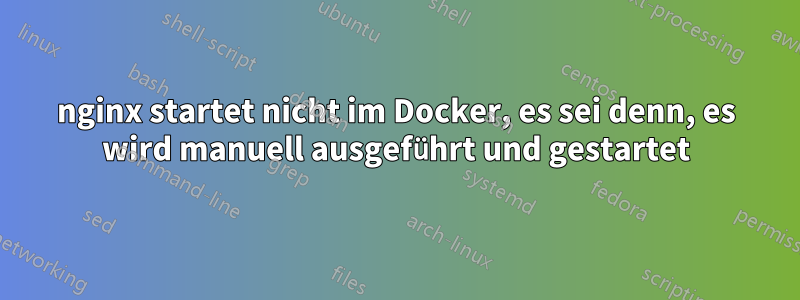 nginx startet nicht im Docker, es sei denn, es wird manuell ausgeführt und gestartet